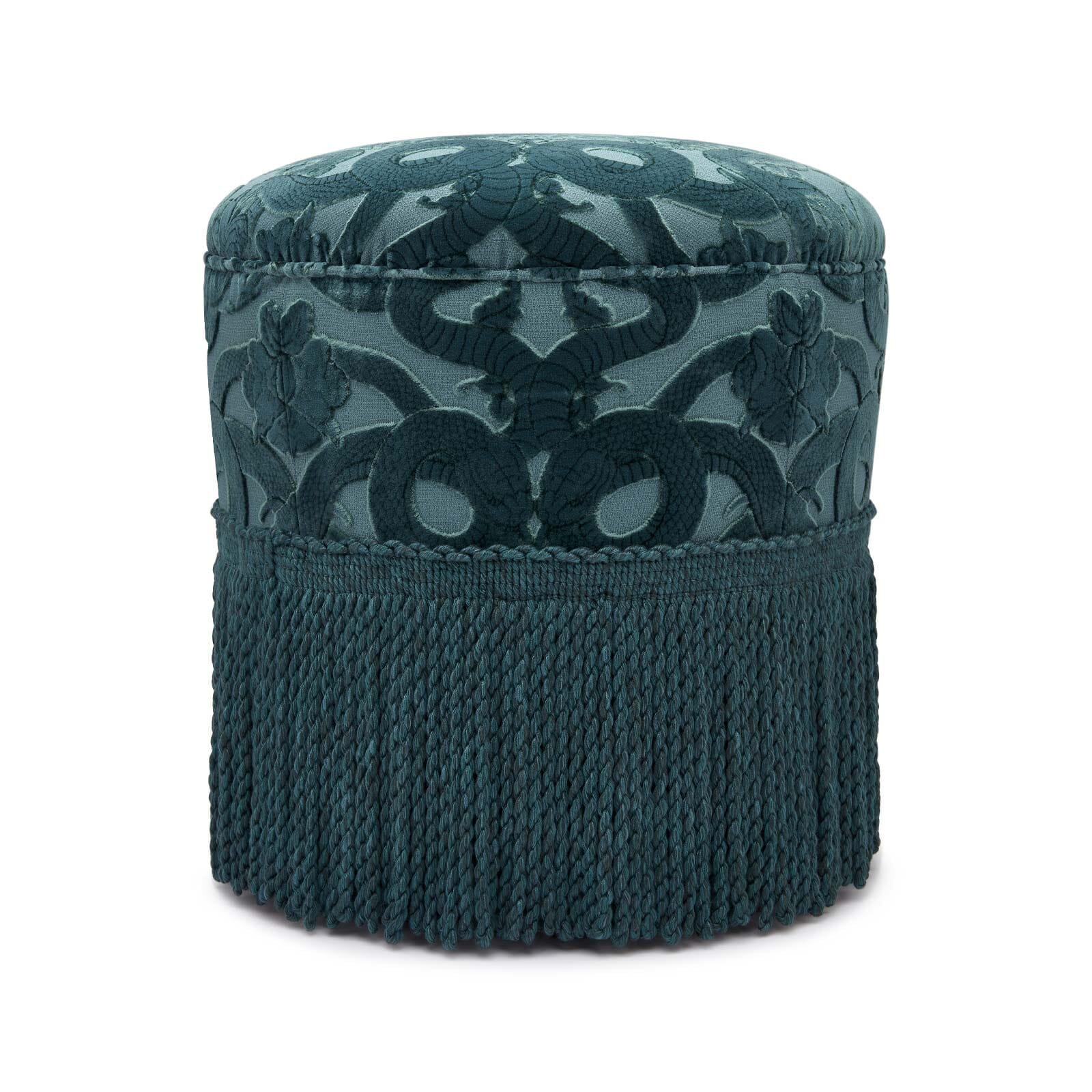 ANACONDA Cut-Velvet  Bottoman - Petrol