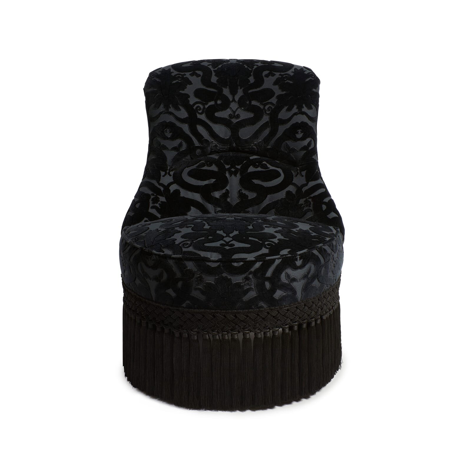 ANACONDA Velvet Gascoigne Bedroom Chair - Noir