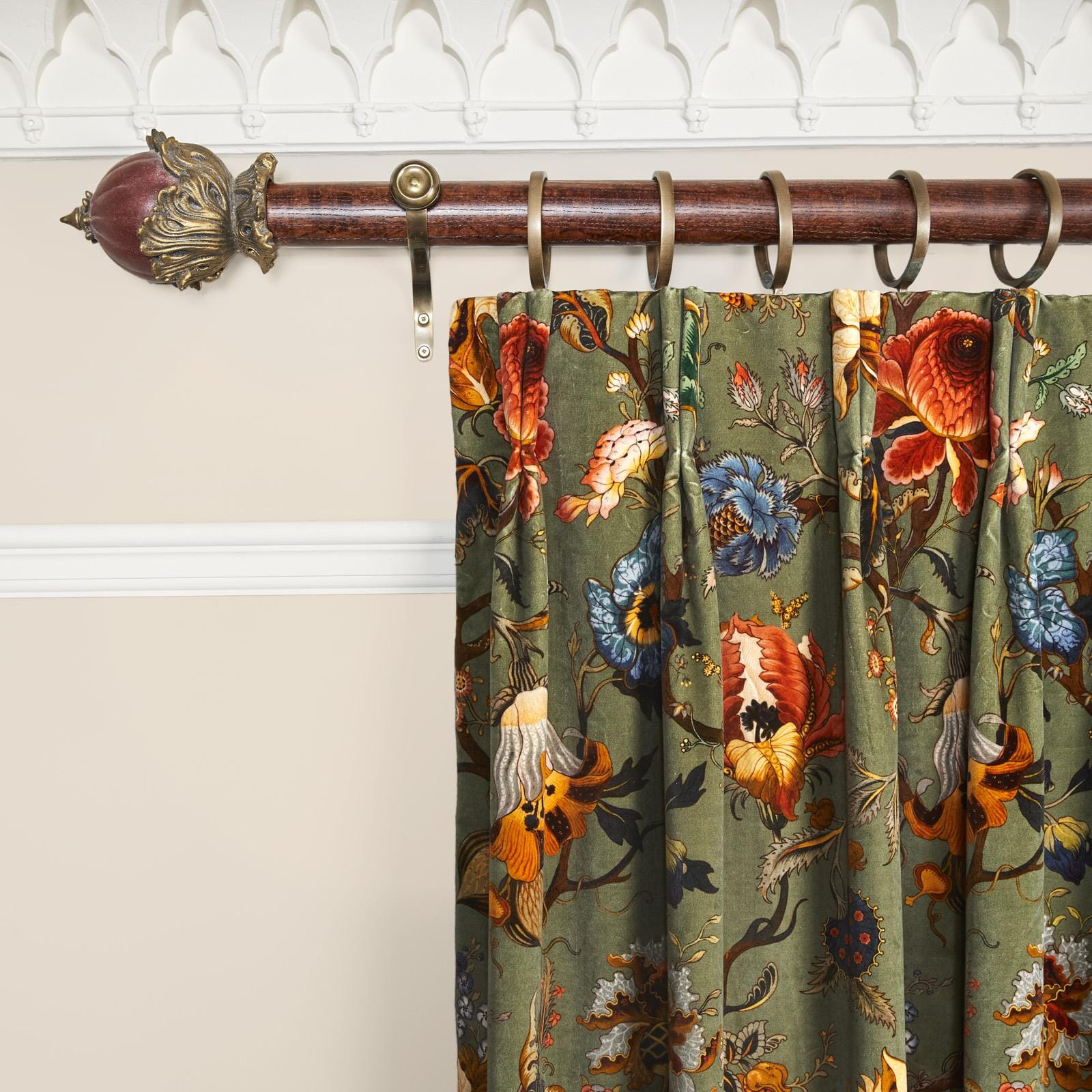 ARTEMIS Velvet Curtain - Moss Green
