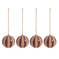ARTIST'S STRIPE Baubles 4 pack - Pink