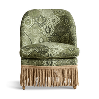 CASPAR Linen Fireplace Pull-up Chair - Juniper