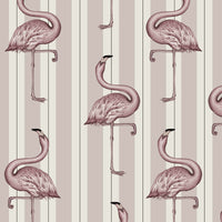 FLAMBOYANCE Wallpaper - Off White & Macaroon Pink