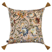 GAIA Large Tassel Velvet Cushion - Blush