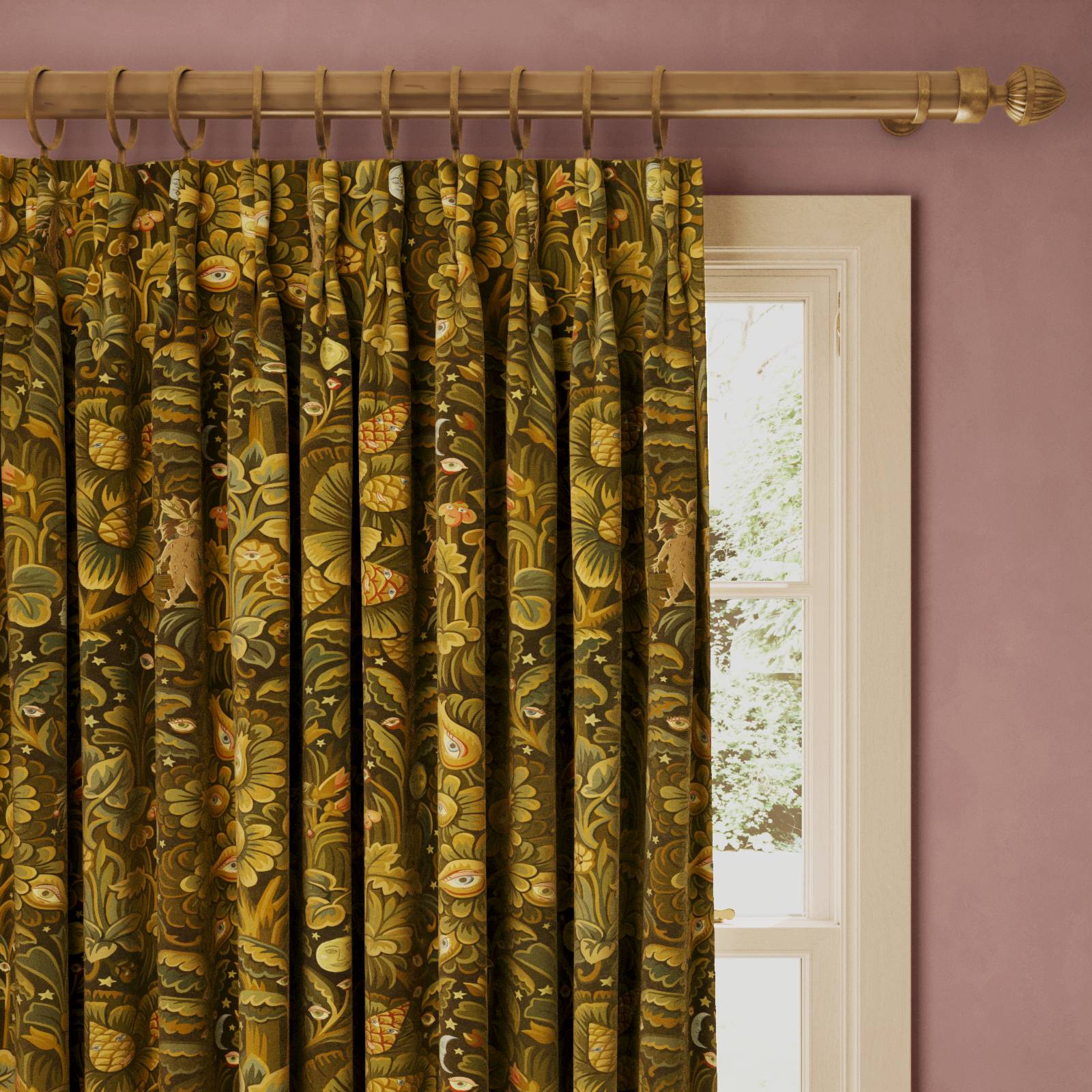 MOON GARDEN Velvet Curtain - Midnight | House of Hackney – House