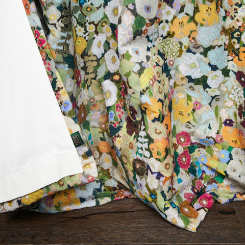HOLLYHOCKS Cotton Linen Curtain - Summer secondary image