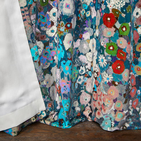 HOLLYHOCKS Velvet Curtain - Winter secondary image