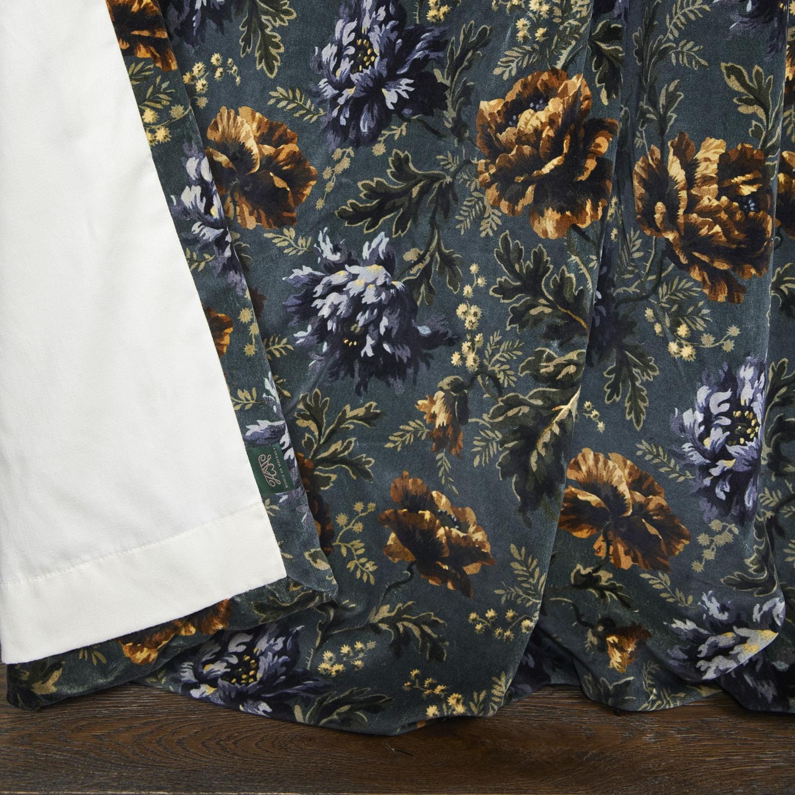 OPIA Velvet Curtain - Petrol