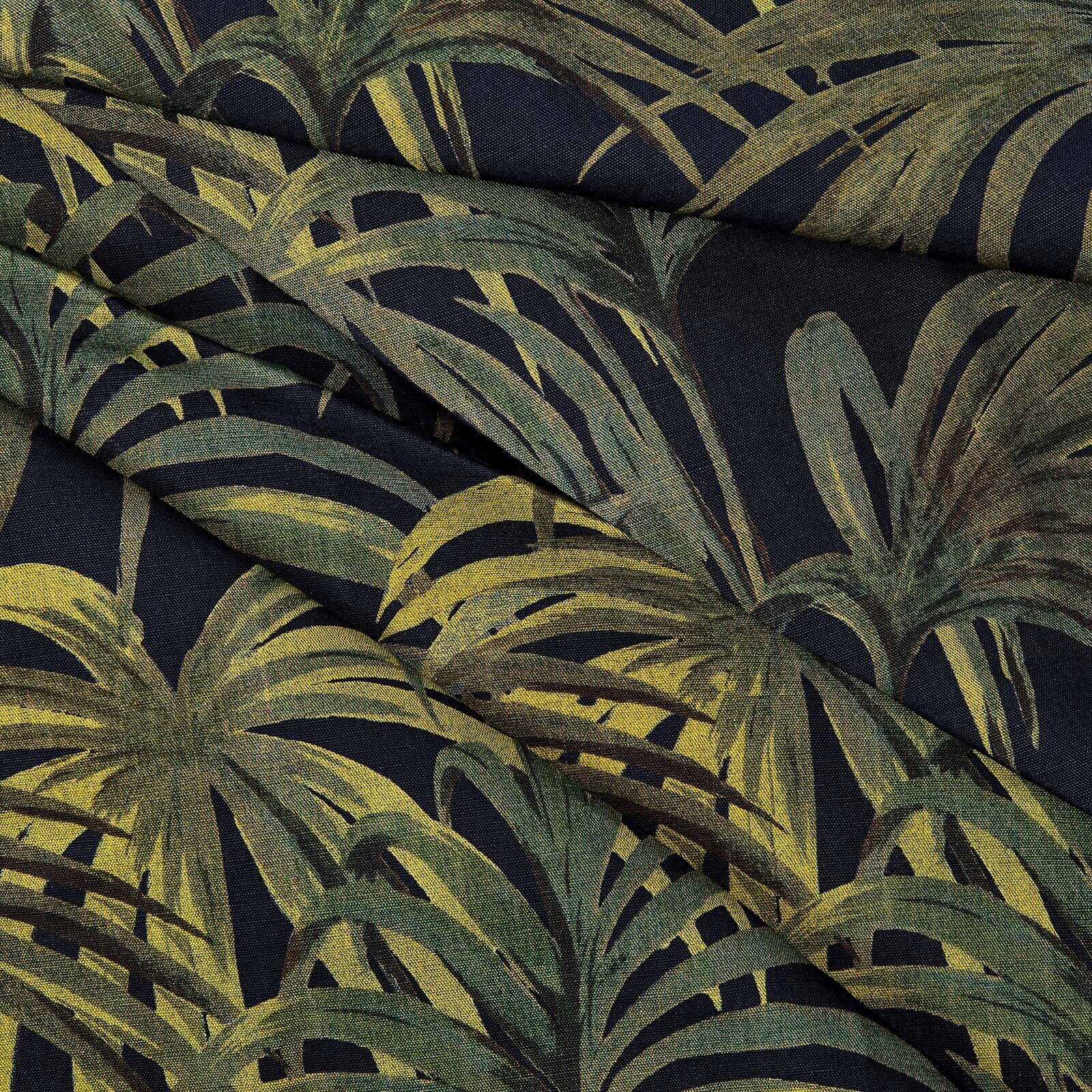 PALMERAL Cotton Linen Blind - Midnight & Green