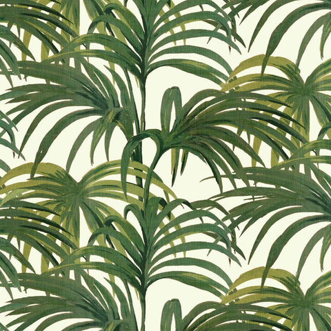 PALMERAL Wallpaper - Off White & Green Sample