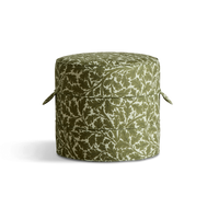 QUERCUS Linen Small Round Hassock - Juniper