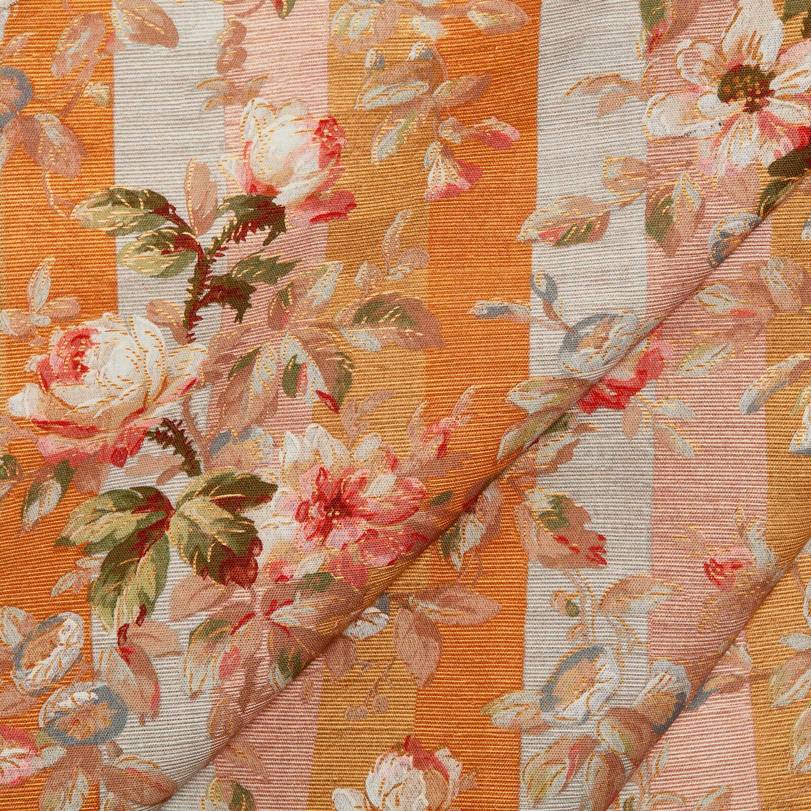 RAINBOW ROSE Cotton Linen Blind - Dusk Stripe