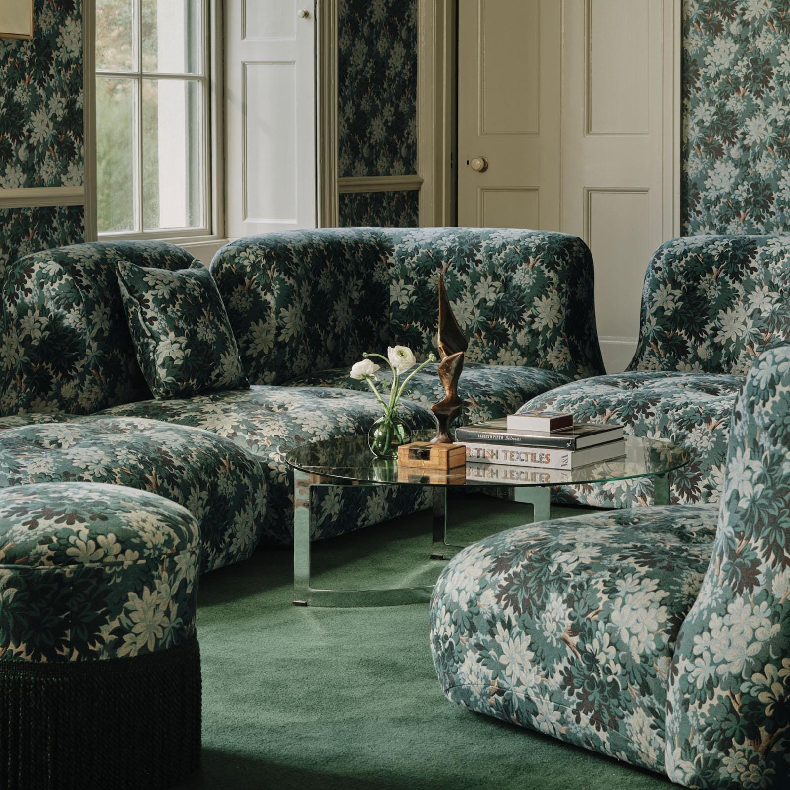 SILVA Jacquard Castle Chair Corner - Cerulean