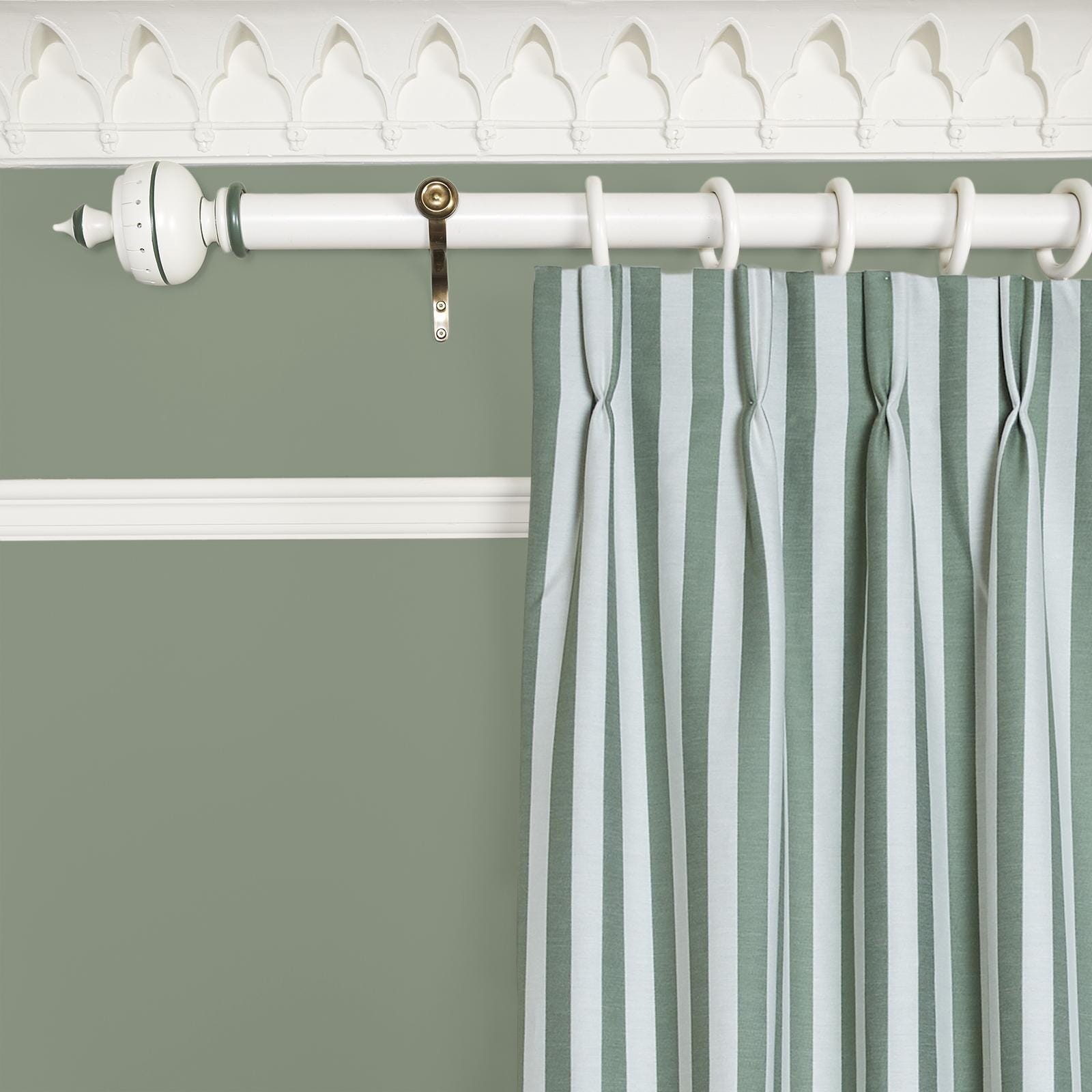 TREMATON STRIPE Jacquard Curtain - Verdigris