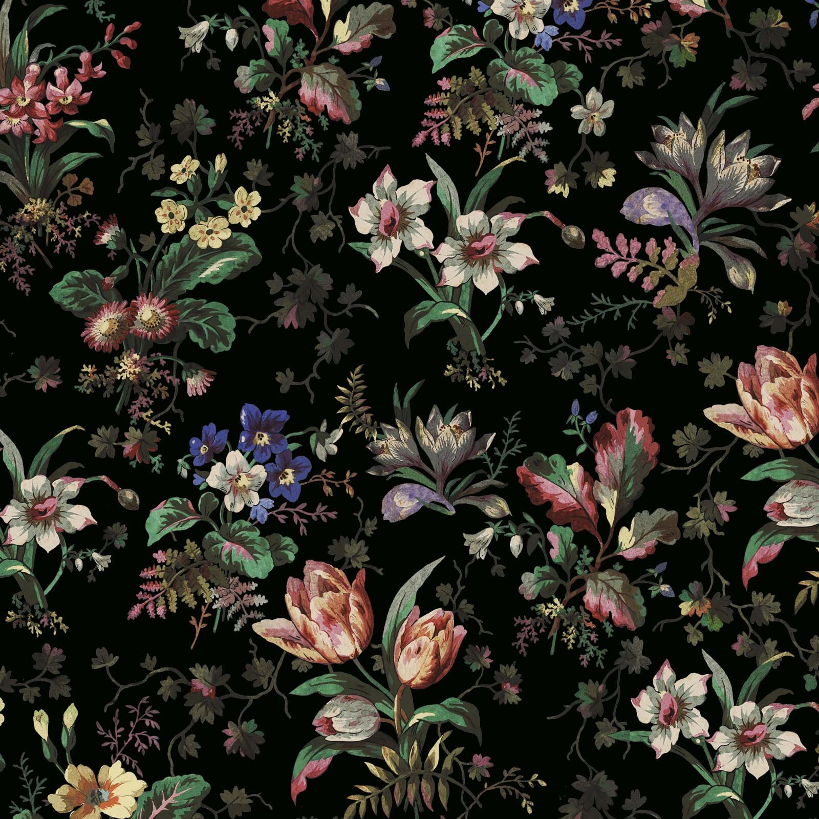 TULIPA Wallpaper - Onyx Sample