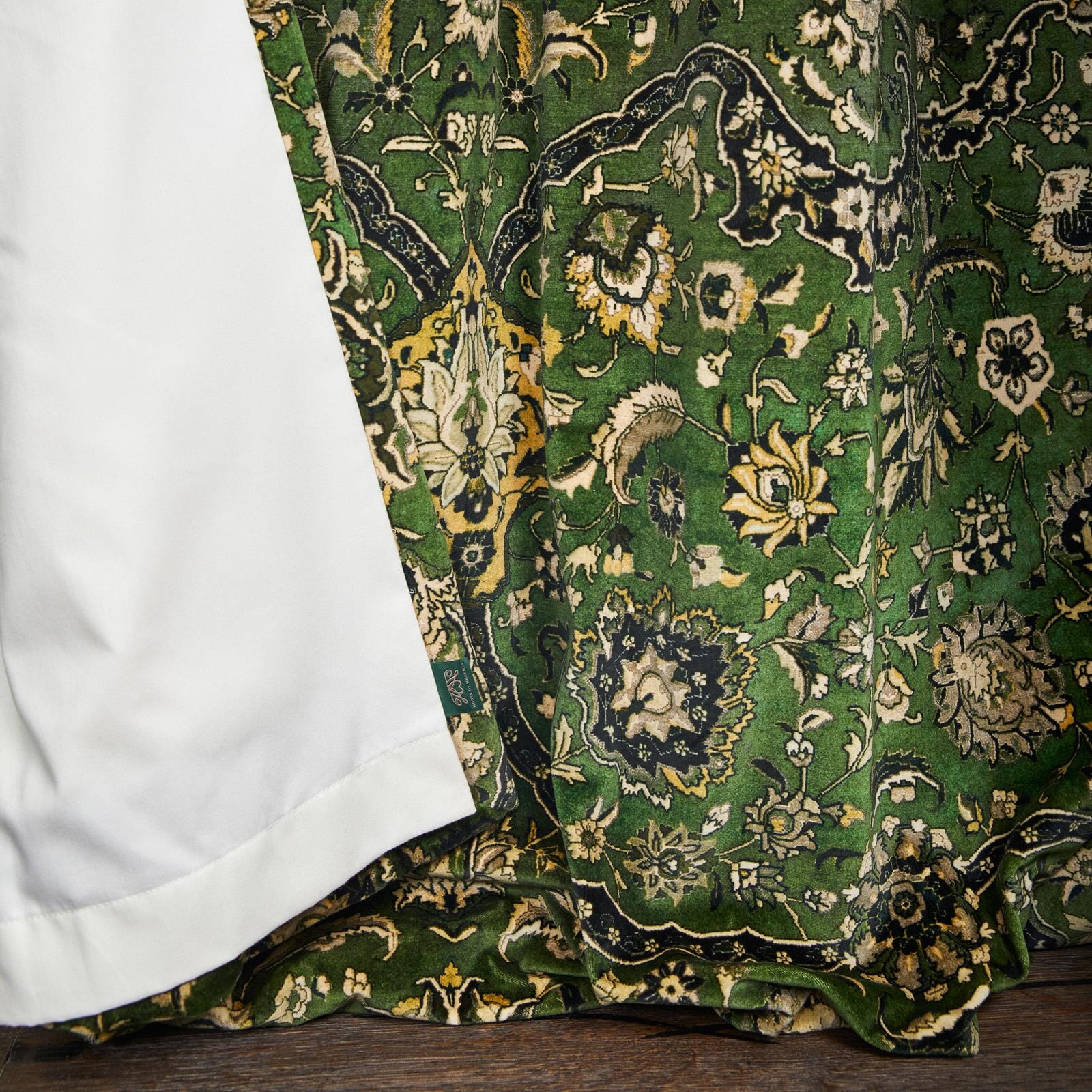 ZANJAN Velvet Curtain - Juniper Green