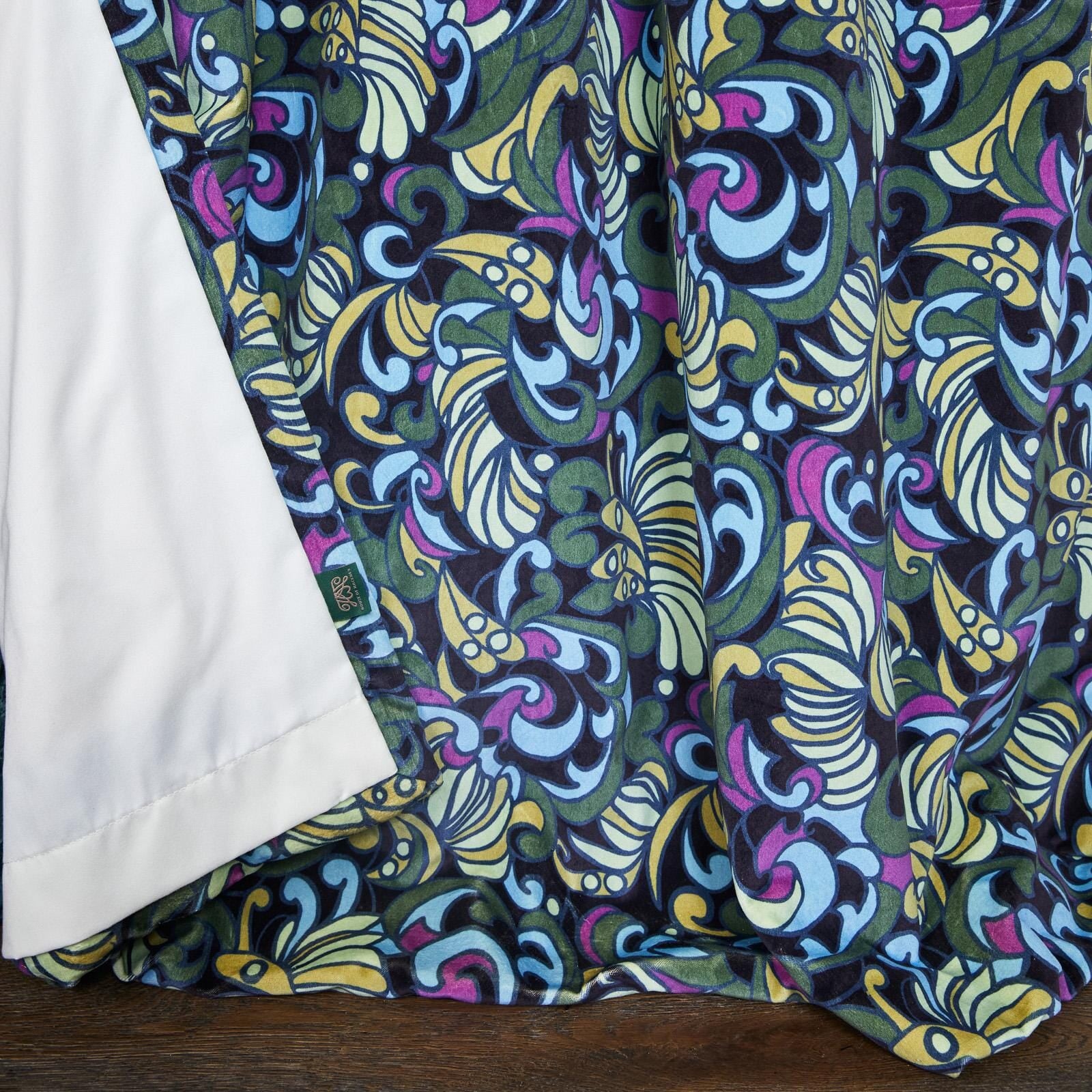 ZENNOR Velvet Curtain - Ocean