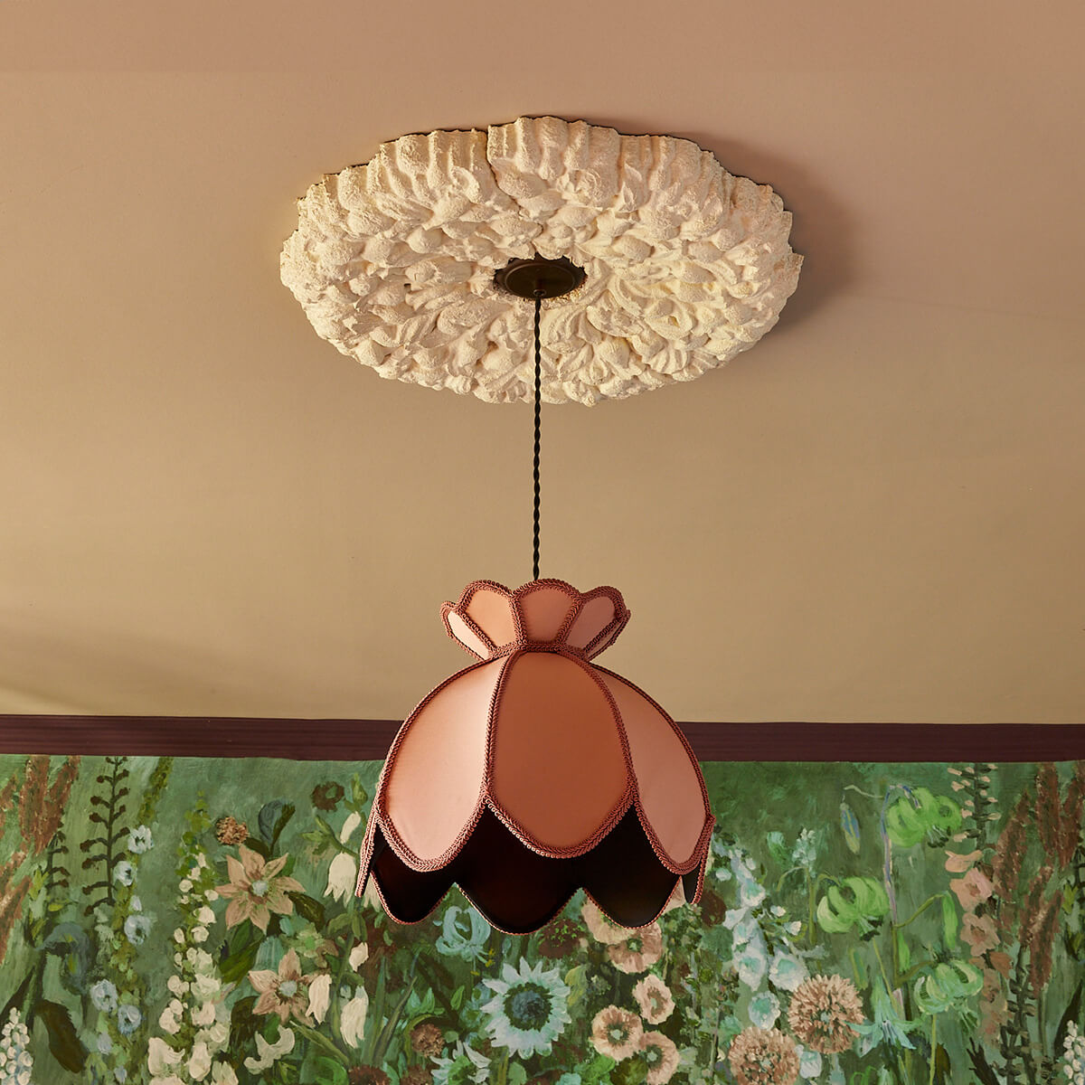 a light fixture from the ceiling