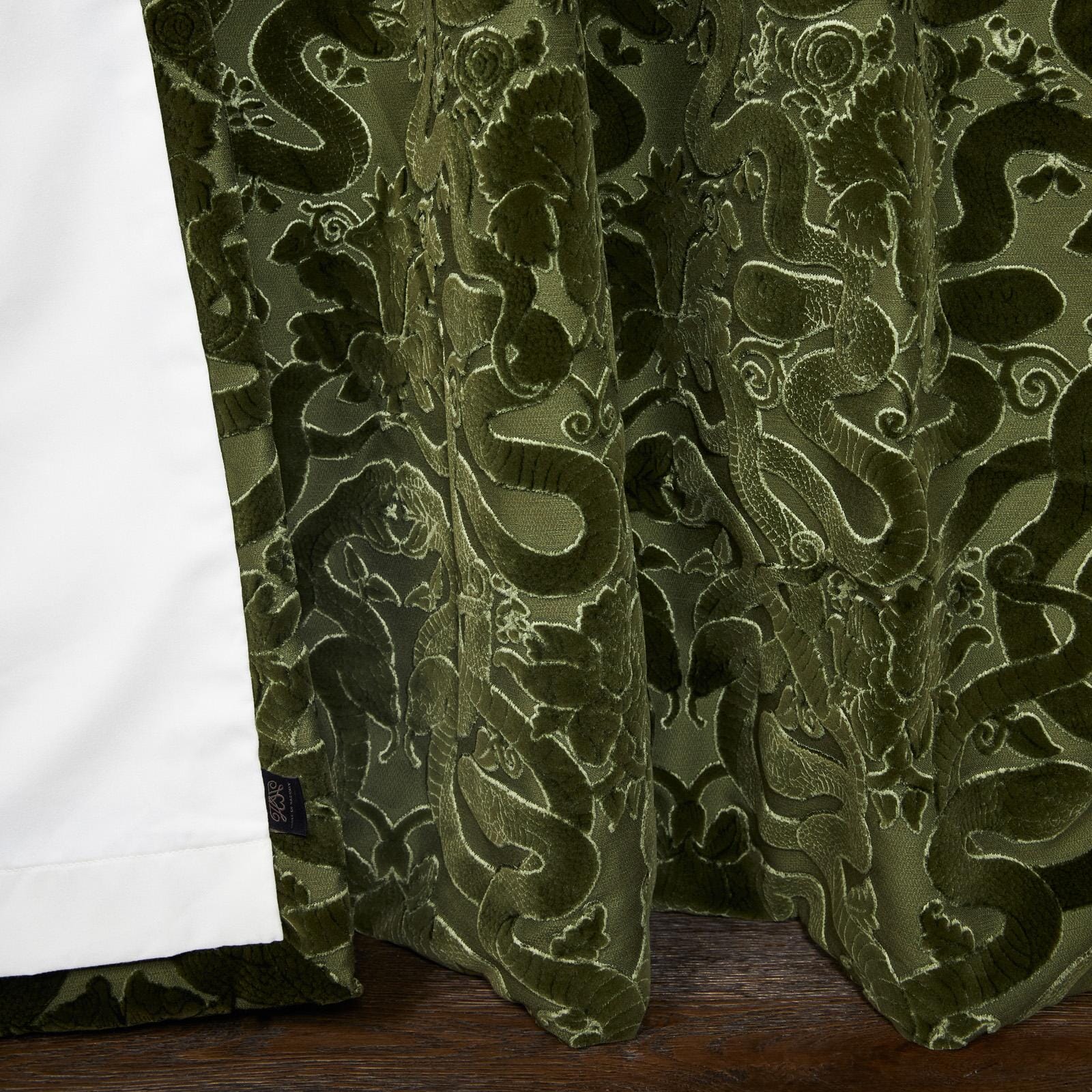 ANACONDA Velvet Curtain - Olive Green