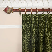 ANACONDA Velvet Curtain - Olive Green