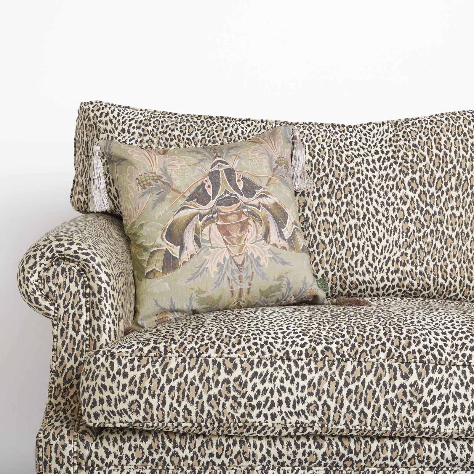 AQUIFOLIA Moth Medium Tassel Cushion - Apple