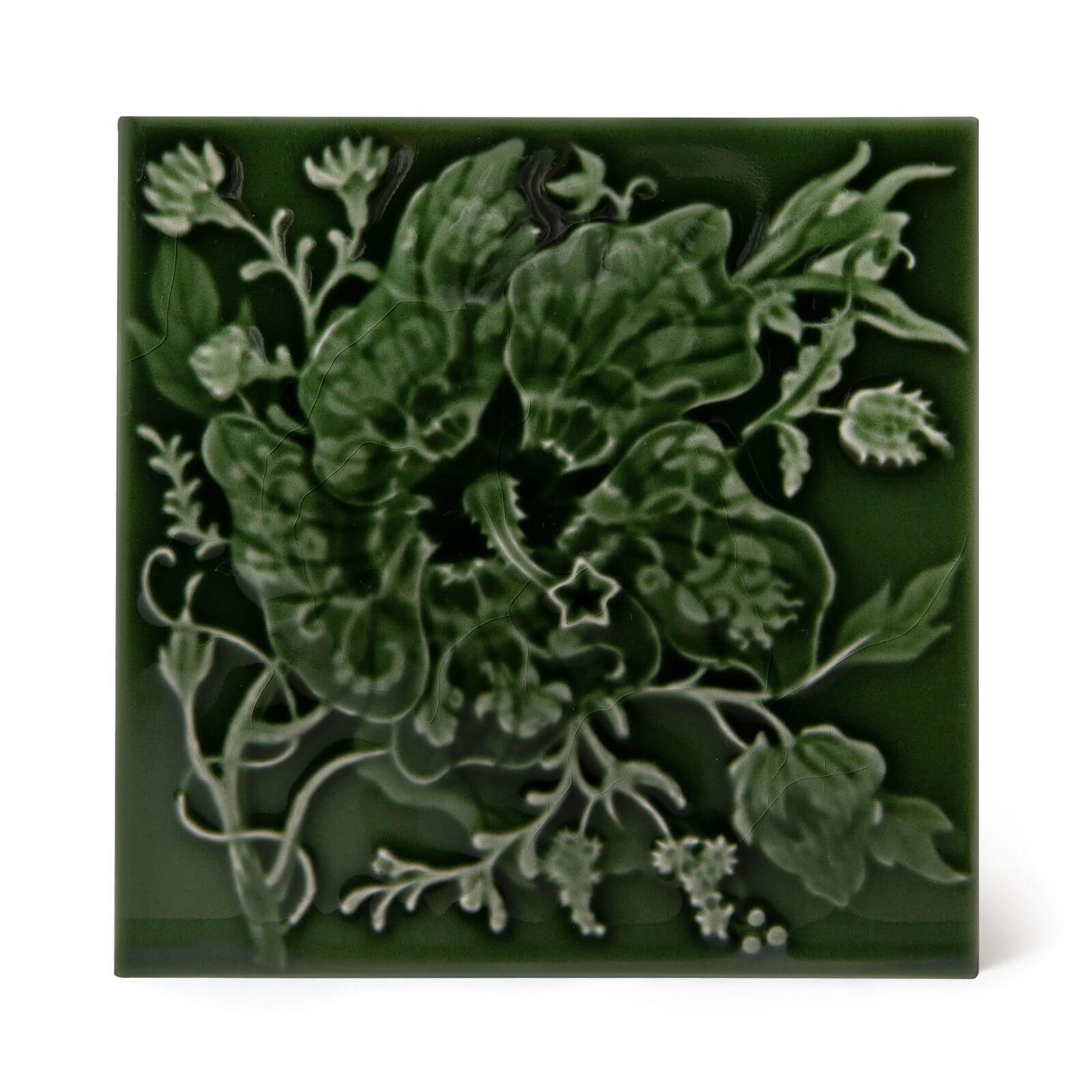 希少入手困難 ★ヴィンテージウォールアートタイル★NIARCHOS HELLAS ARTEMIS HIBISCUS Relief Tiles - Verde | House of Hackney – House