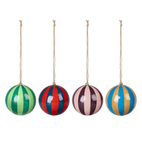 ARTIST'S STRIPE Baubles 4 pack - Multi