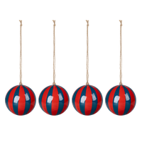 ARTIST'S STRIPE Baubles 4 pack - Salvia
