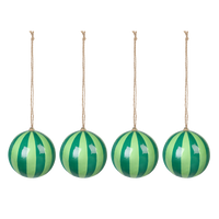 ARTIST'S STRIPE Baubles 4 pack - Verde