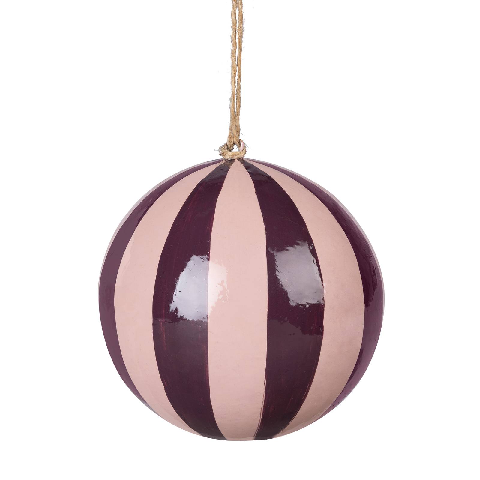 a round striped ball from a string
