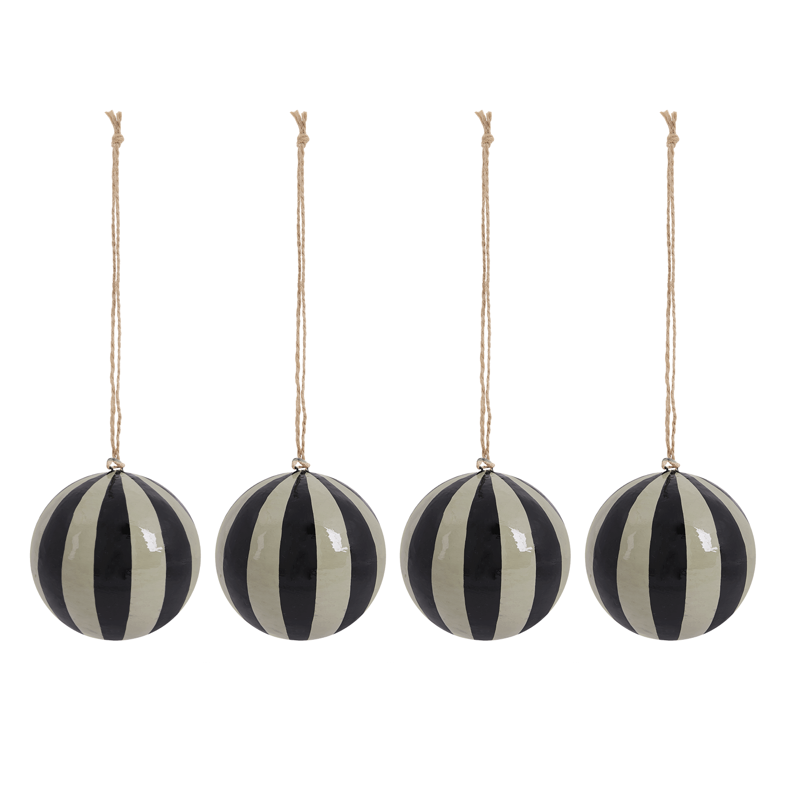 ARTIST'S STRIPE Baubles 4 pack - Black