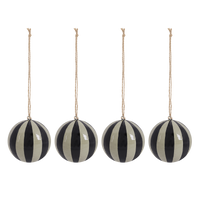 ARTIST'S STRIPE Baubles 4 pack - Black