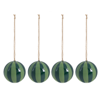 ARTIST'S STRIPE Baubles 4 pack - Green