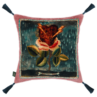ELECTRIC HEART Organic Velvet Cushion - Tourmaline Pink