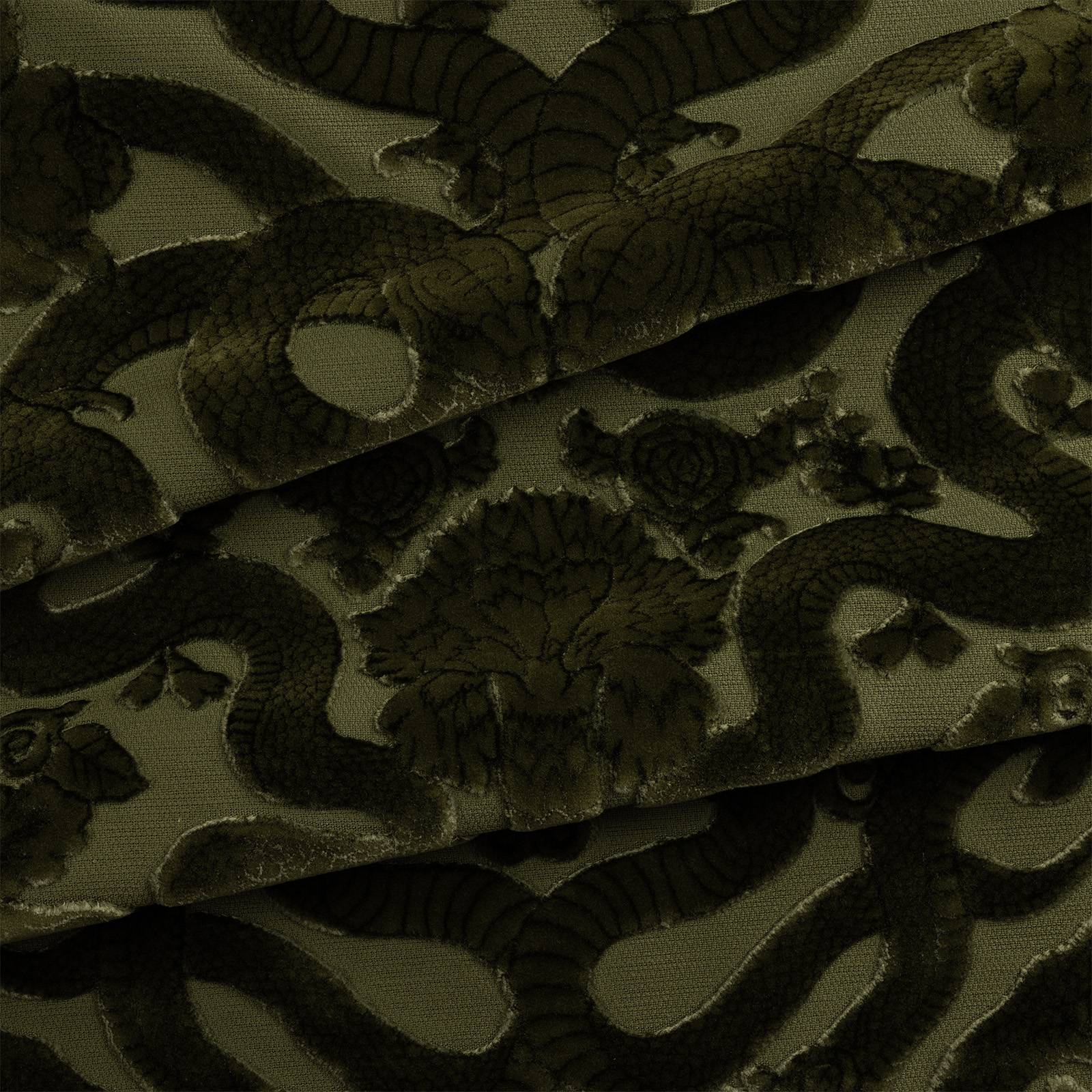 ANACONDA Velvet Curtain - Olive Green