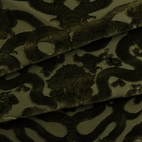 ANACONDA Velvet Curtain - Olive Green secondary image