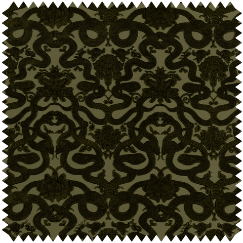 ANACONDA Cut-Velvet - Olive Green