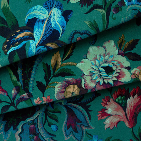 FLORIKA Velvet Curtain - Petrol secondary image