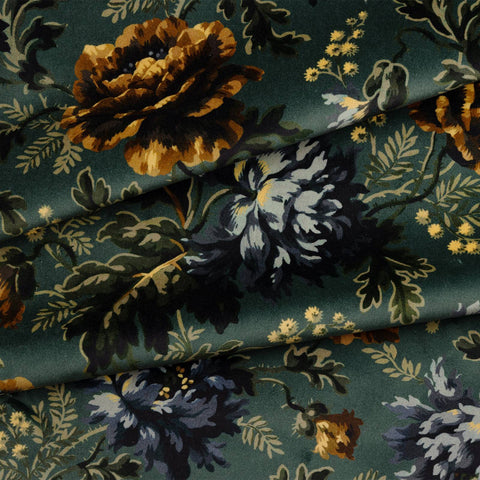 OPIA Velvet Curtain - Petrol secondary image