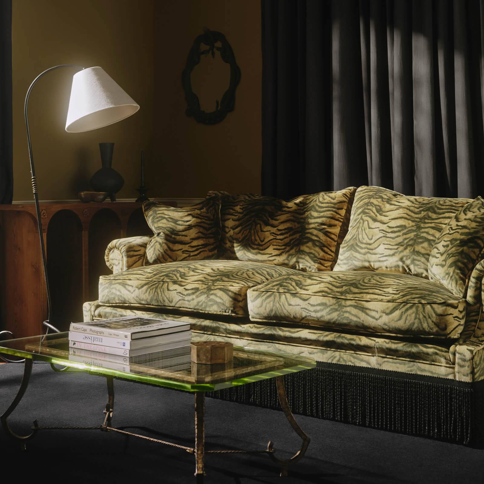 CASPIAN Velvet Wilton 3 Seater Sofa - Umber