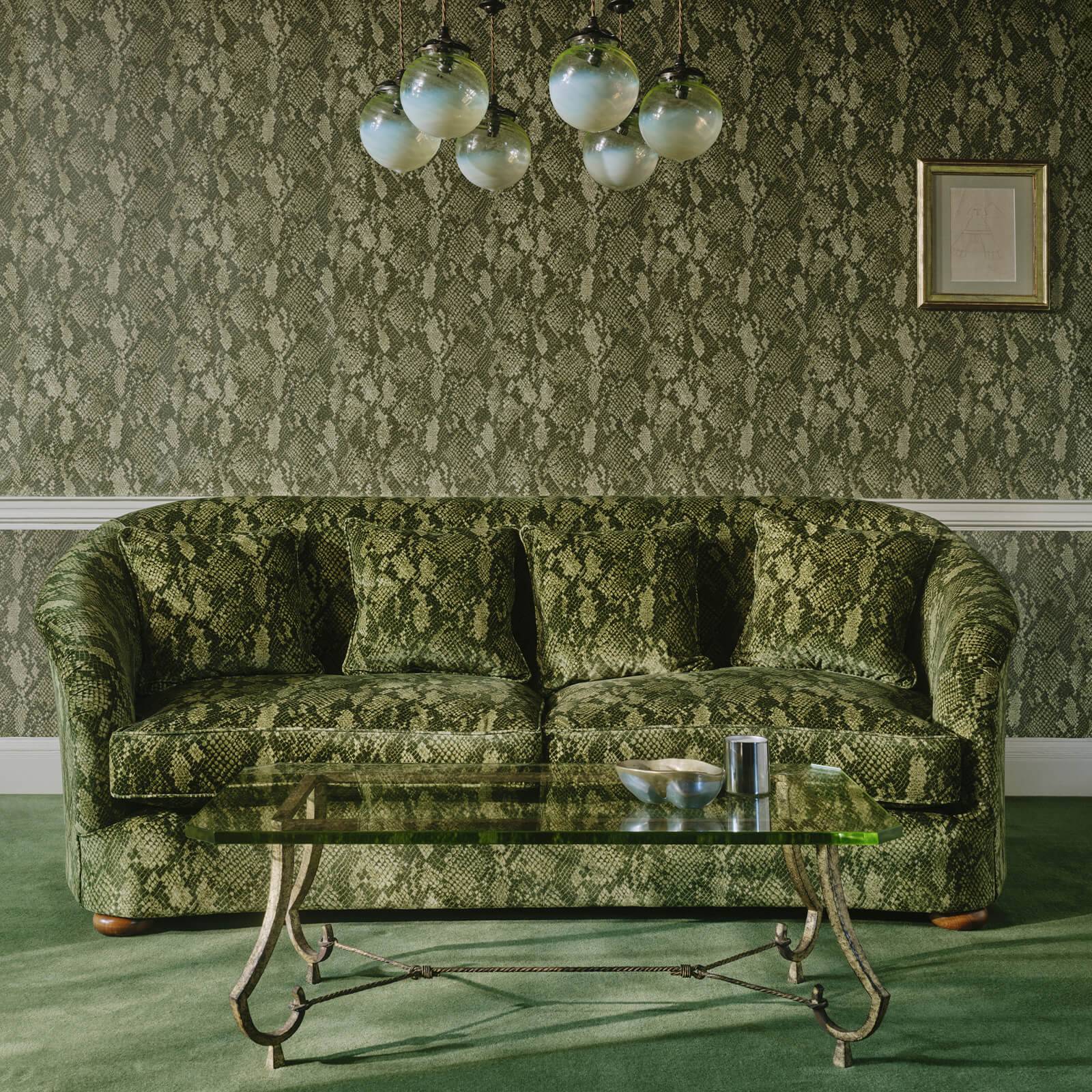 COBRA Velvet Vesper 3-Seater Sofa - Laurustine