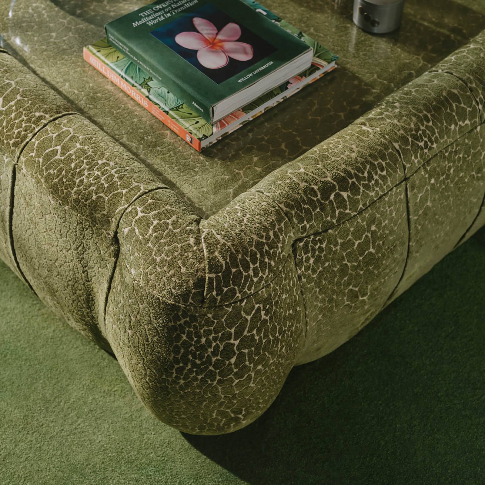 MARA Jacquard Large Nichol Ottoman - Nephrite