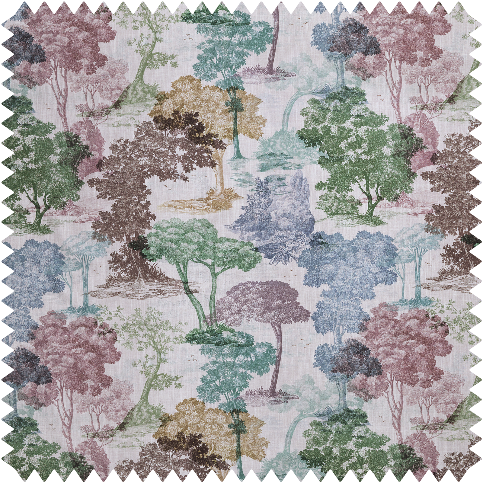 a fabric with trees on it
