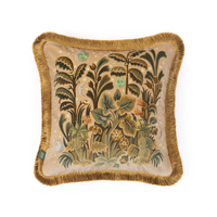 MOON GARDEN Velvet  Medium Fringed Cushion - Blush