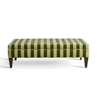 CAMELOT STRIPE Velvet Tufted Ottoman - Juniper
