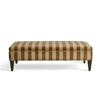 CAMELOT STRIPE Velvet Rectangular Ottoman - Ginger