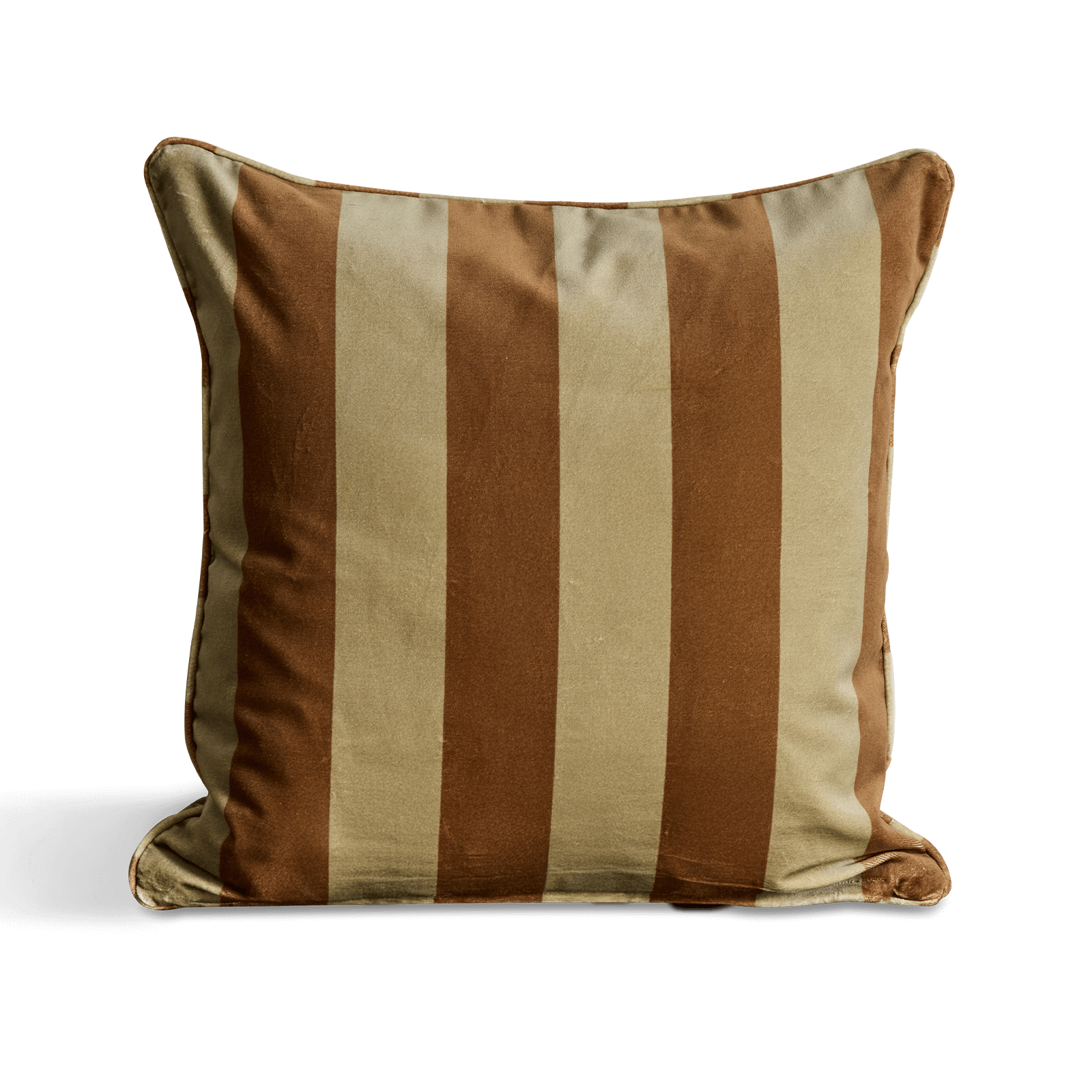 CAMELOT STRIPE Velvet Cushion - Ginger