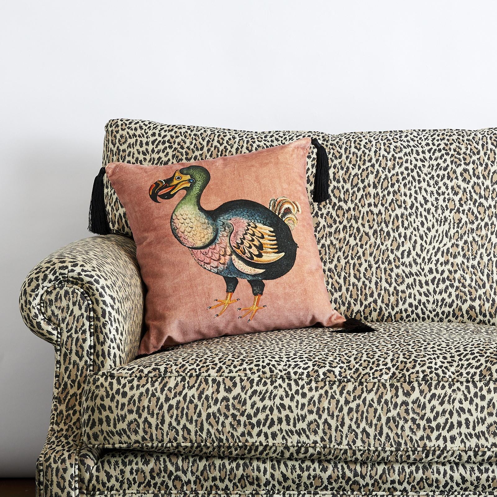 DODO Medium Velvet Tassel Cushion - Tourmaline