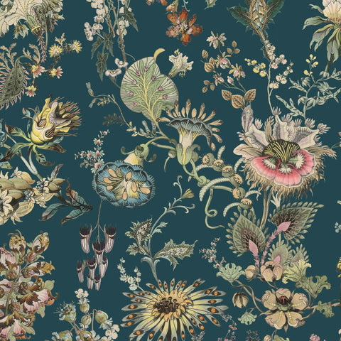 FLORAFANTASIA Wallpaper - Cerulean Sample