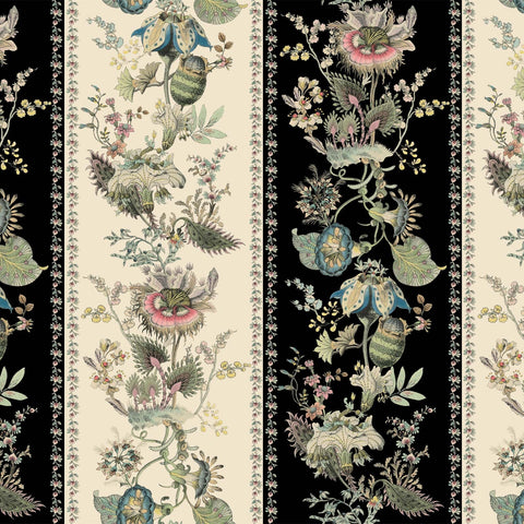 FLORAFANTASIA Wallpaper - Noir Stripe Sample