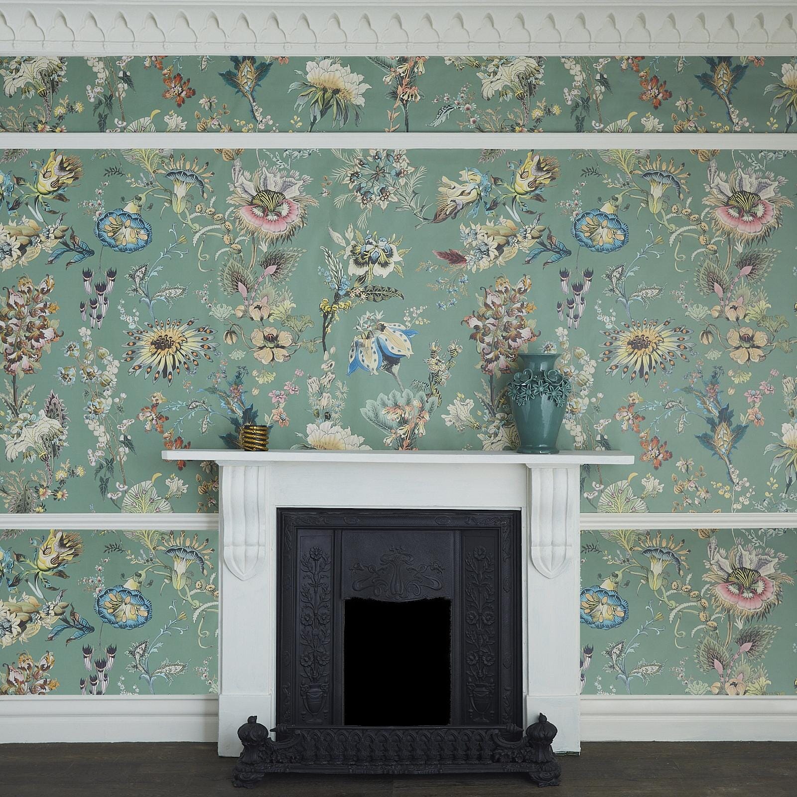 FLORA FANTASIA Wallpaper - Verdigris